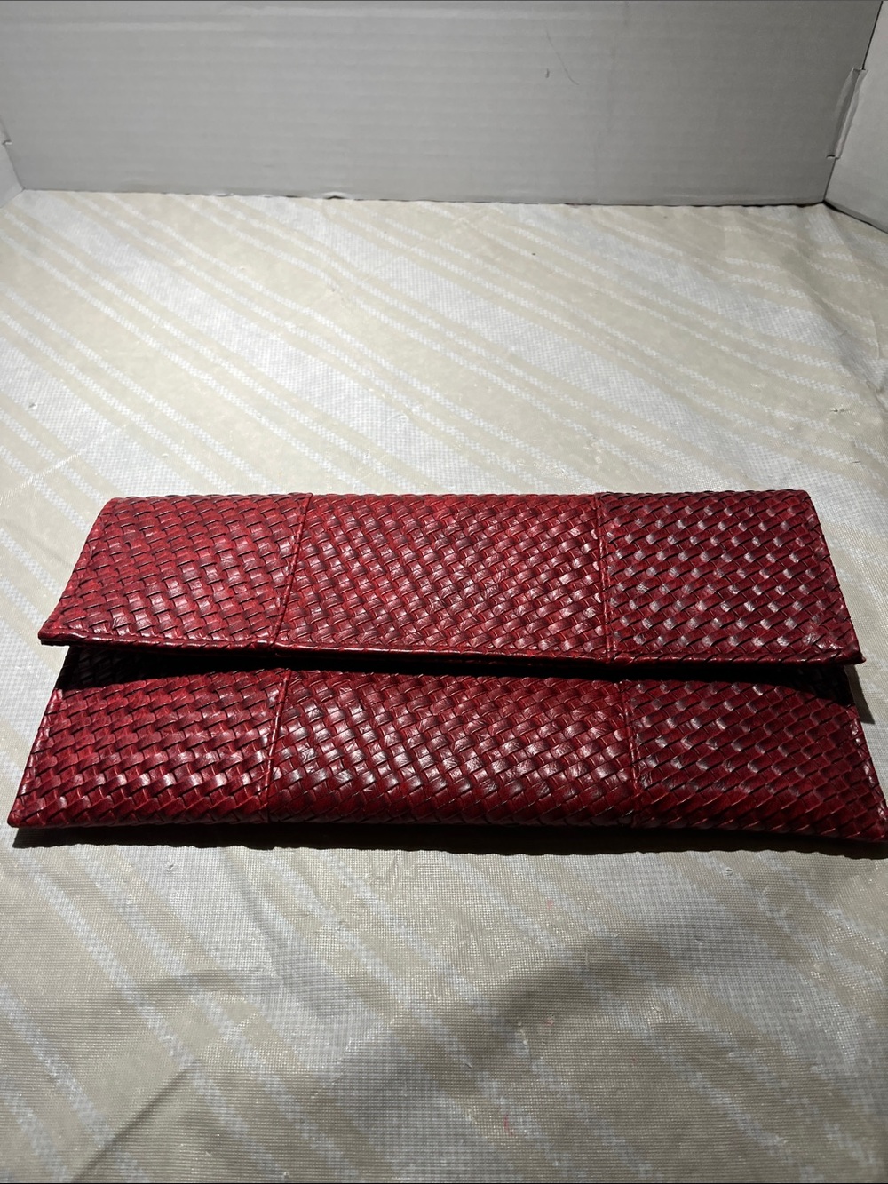 Miztique Red Woven Foldover Clutch